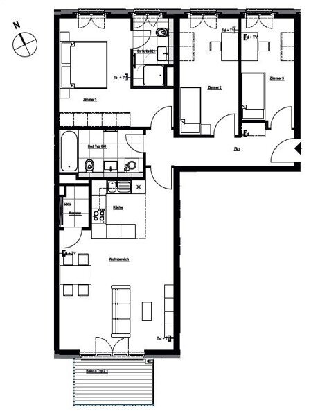 Wohnung zur Miete 1.244 € 4 Zimmer 99,1 m²<br/>Wohnfläche 4.<br/>Geschoss Schweriner Straße 41 Wilsdruffer Vorstadt (Ermischstr.) Dresden-Wilsdruffer Vorstadt 01067