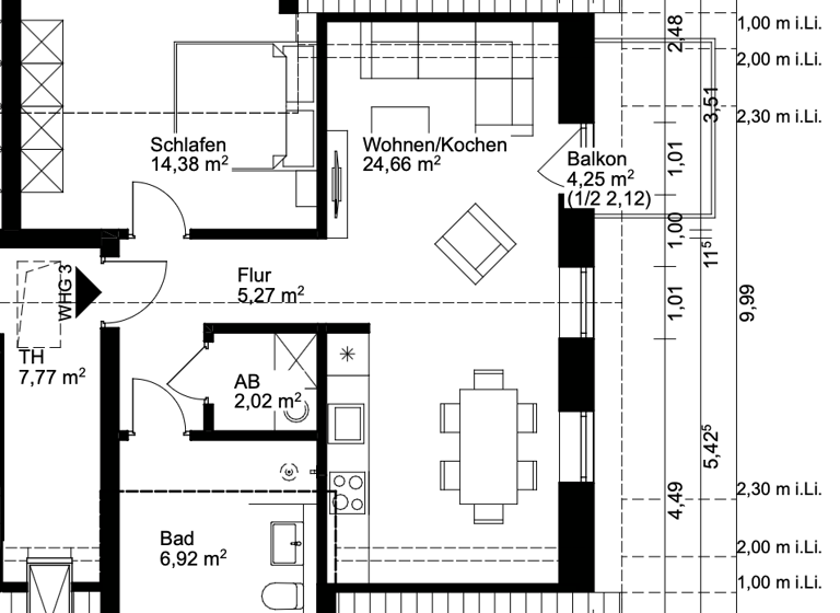 Wohnung zum Kauf - Erstbezug provisionsfrei 240.000 € 2 Zimmer 56 m² 1. Geschoss Luisental 40 Lehe Bremen 28359