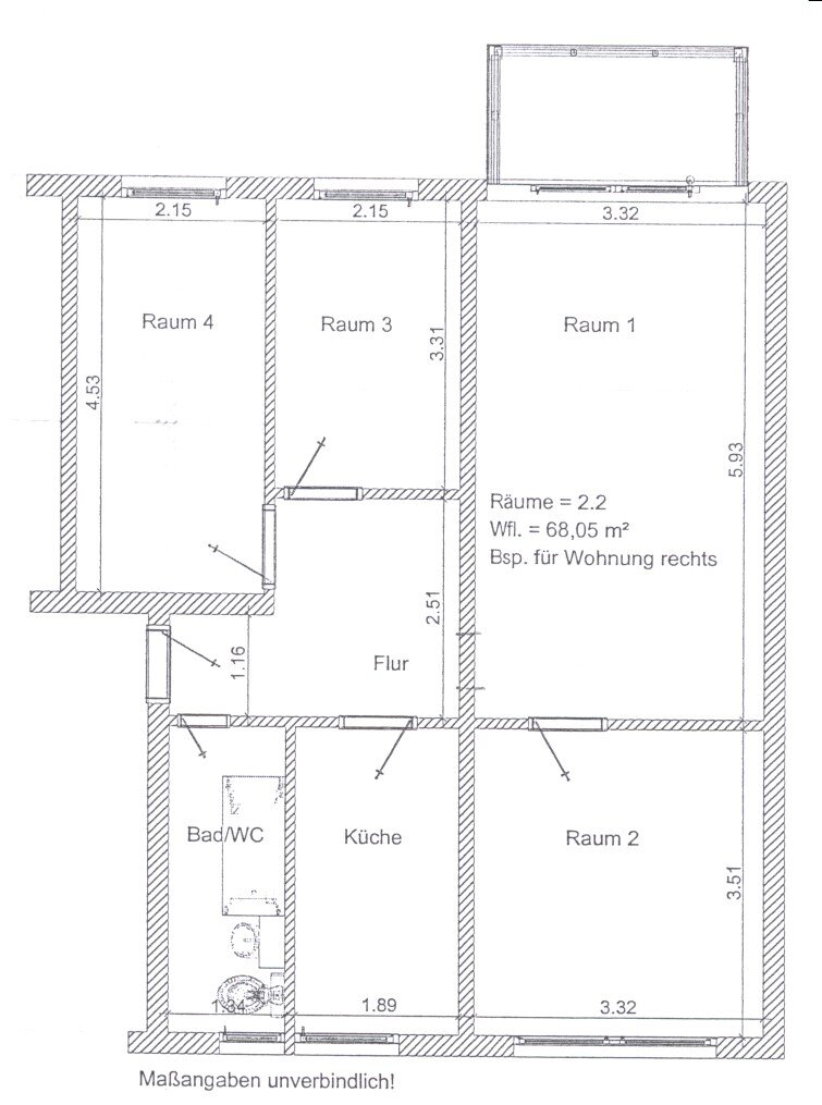 Wohnung zur Miete 497 € 2,2 Zimmer 68,1 m²<br/>Wohnfläche 4.<br/>Geschoss 01.03.2025<br/>Verfügbarkeit Ossietzkyallee 11 Friedenshof Wismar 23966