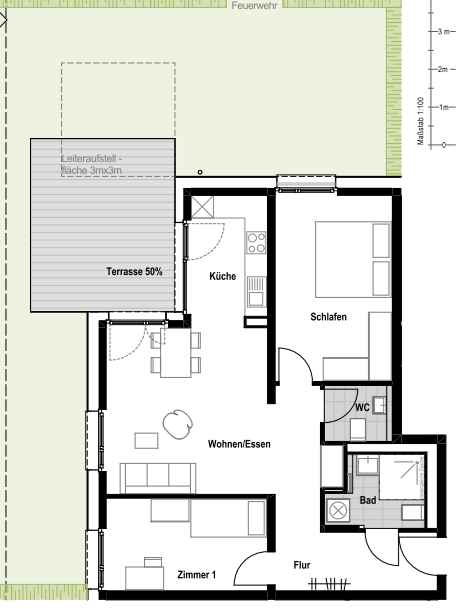 Wohnung zum Kauf provisionsfrei 396.000 € 3 Zimmer 70,2 m²<br/>Wohnfläche 1.<br/>Geschoss Erwin-Rath-Straße 10 Köngen 73257