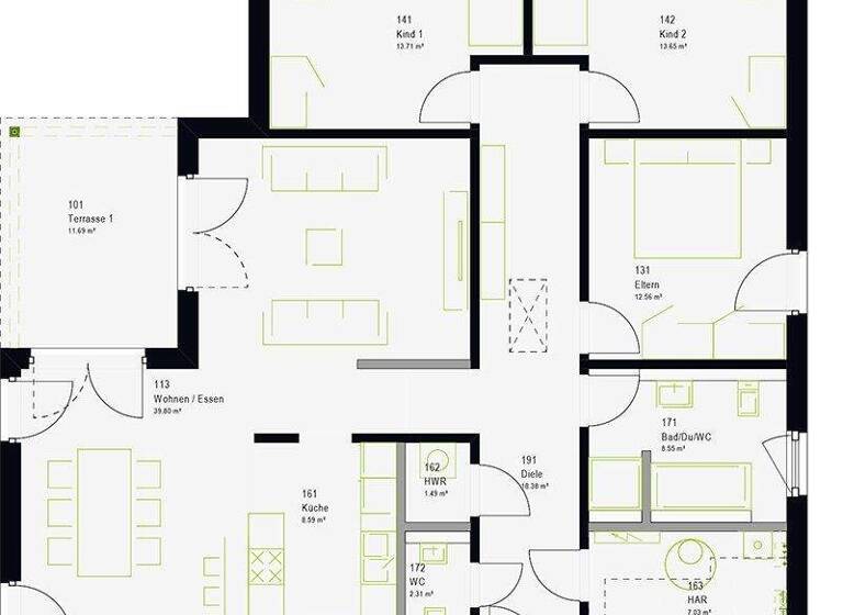 Bungalow zum Kauf provisionsfrei 440.240 € 4 Zimmer 137 m² 875 m² Grundstück Kitzingen 97318