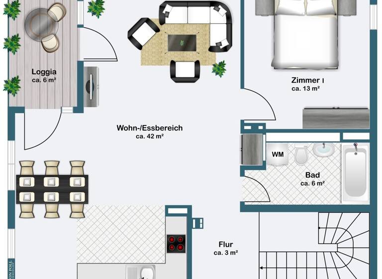 Wohnung zum Kauf 375.000 € 2 Zimmer 73,1 m²<br/>Wohnfläche 1.<br/>Geschoss Praunheim Frankfurt am Main 60488