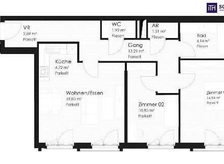 Wohnung zum Kauf - Erstbezug 499.500 € 3 Zimmer 76 m² 1. Geschoss Martinstraße Wien 1180