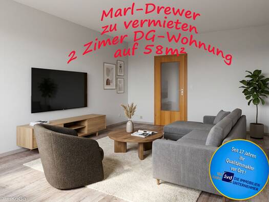 Wohnung zur Miete 460 € 2 Zimmer 58 m² Drewer Marl 45770