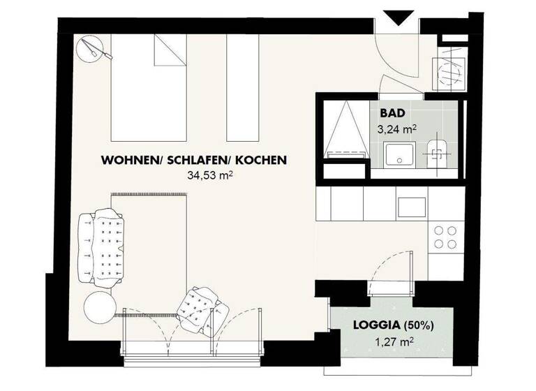 Wohnung zum Kauf 295.000 € 2 Zimmer 39 m² 2. Geschoss Schmiljanstraße 25 Friedenau Berlin / Friedenau 12161