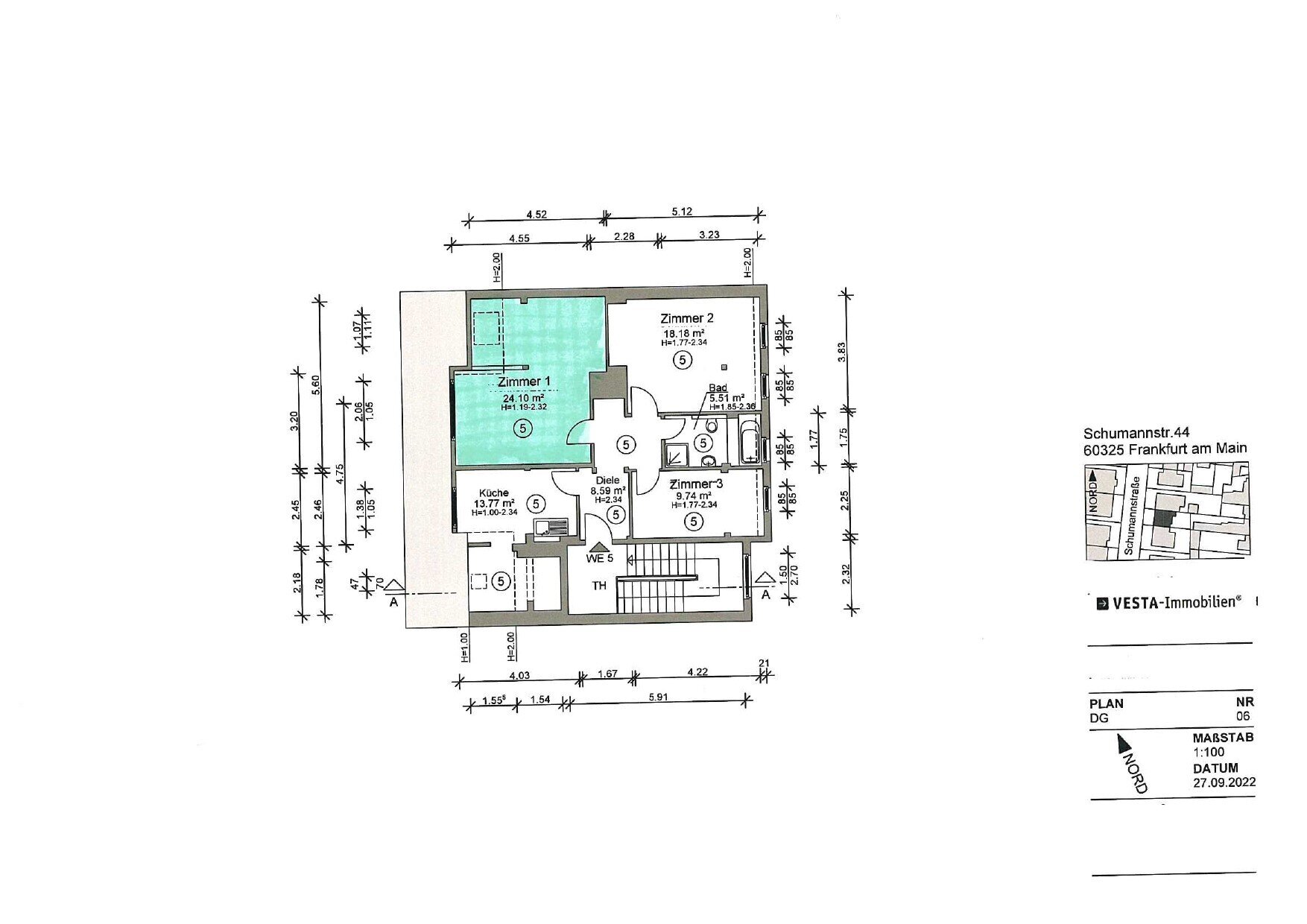 WG-Zimmer zur Miete 750 € 24 m²<br/>Wohnfläche 4. UG<br/>Geschoss Westend - Süd Frankfurt am Main 60325