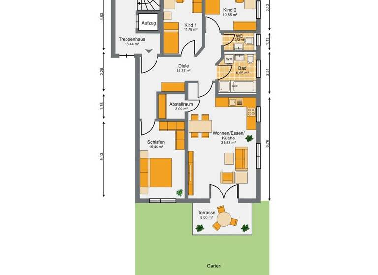 Wohnung zum Kauf 314.400 € 4 Zimmer 100 m² Burglengenfeld 93133