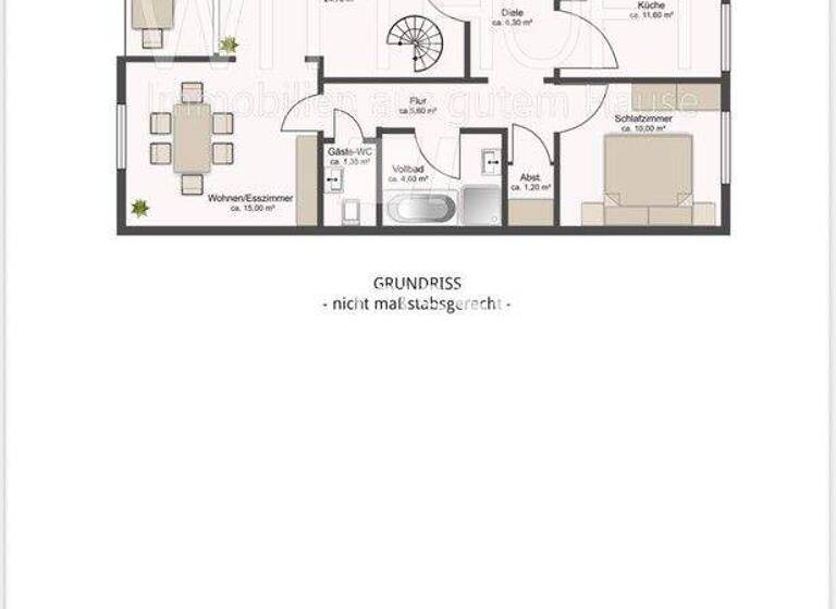Wohnung zur Miete Tauschwohnung 1.375 € 3 Zimmer 101 m² 2. Geschoss Wellingsbüttel Hamburg 22391