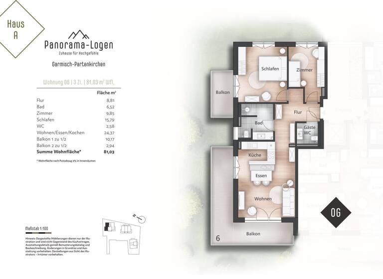 Wohnung zum Kauf - Erstbezug 985.000 € 3 Zimmer 81 m² Partenkirchen Garmisch-Partenkirchen 82467