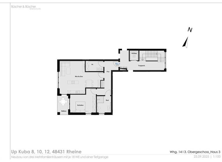 Wohnung zum Kauf 399.000 € 2 Zimmer 84,6 m² 3. Geschoss Schotthock Rheine 48429