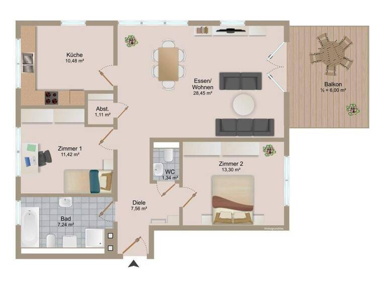 Wohnung zum Kauf 390.000 € 3 Zimmer 86,9 m² Rheinfelden Rheinfelden / Nollingen 79618