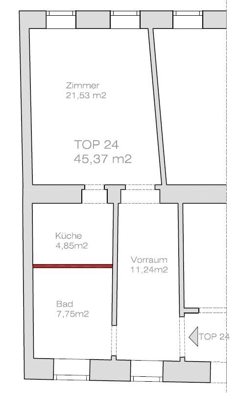 Wohnung zur Miete 544 € 1 Zimmer 45,4 m²<br/>Wohnfläche 1.<br/>Geschoss Hernalser Hauptstraße 116 Wien 1170