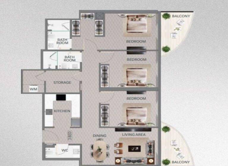 Wohnung zum Kauf - Erstbezug provisionsfrei 1.145.747 € 4 Zimmer 127,4 m² Dubai