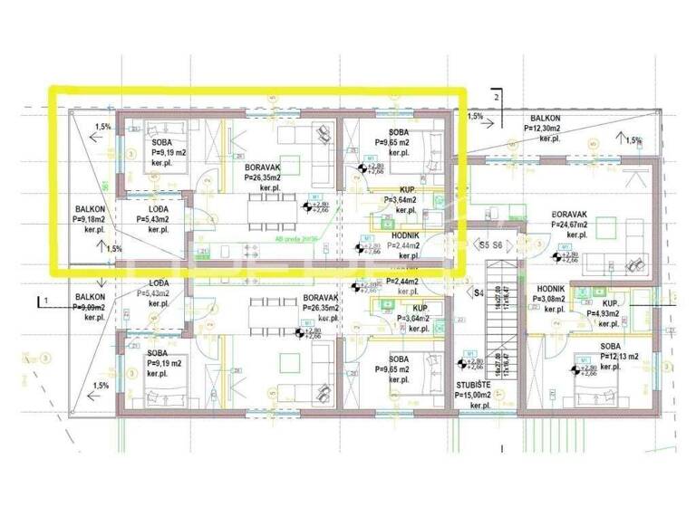 Wohnung zum Kauf 293.420 € 3 Zimmer 63 m² 1. Geschoss Povljana