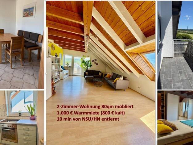 Wohnung zur Miete 800 € 2 Zimmer 80 m² 2. Geschoss frei ab 15.09.2026 Eberstadt Eberstadt 74246