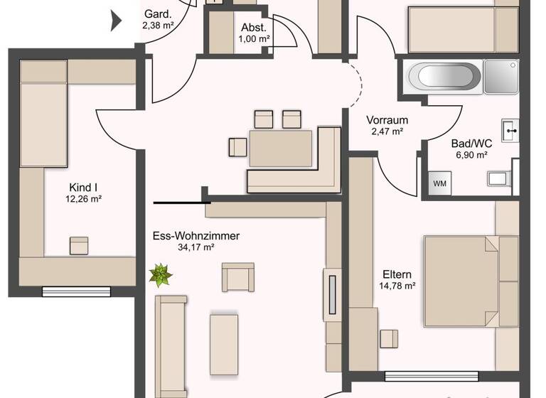 Wohnung zum Kauf 274.700 € 4,5 Zimmer 94 m² 2. Geschoss Frankenbach Heilbronn 74078