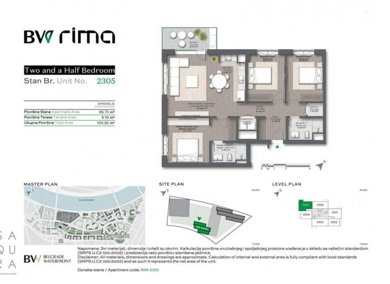 Wohnung zum Kauf 448.888 € 4 Zimmer 96,8 m² Belgrad Waterfront 11000