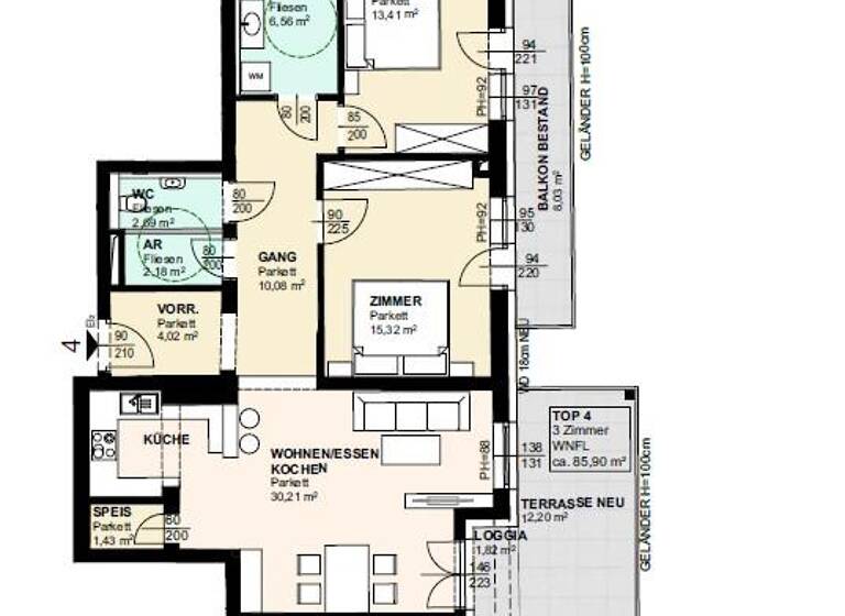 Wohnung zum Kauf provisionsfrei 407.114 € 3 Zimmer 85,9 m² 1. Geschoss frei ab sofort Schiefling am See 9535