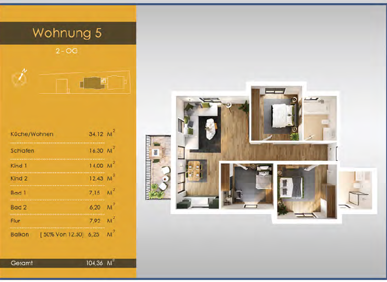 Wohnung zum Kauf provisionsfrei 657.468 € 4 Zimmer 104,4 m² 1. Geschoss Unterliederbach Frankfurt am Main / Unterliederbach 65929