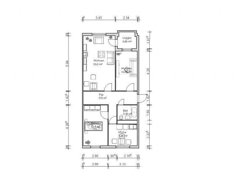 Wohnung zur Miete 326 € 3 Zimmer 64 m² 5. Geschoss Hugenottenstraße 3 Neue Neustadt Magdeburg 39124