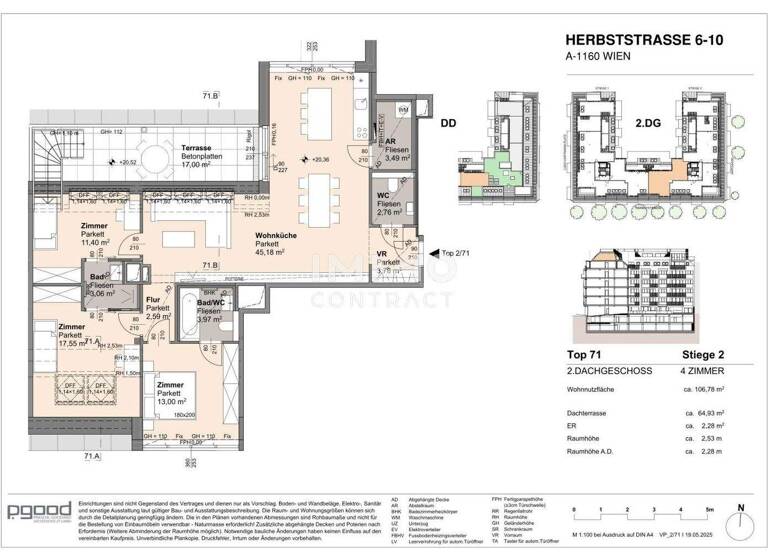 Wohnung zum Kauf 974.100 € 4 Zimmer 106,8 m² 6. Geschoss frei ab 01.09.2028 Wien 1160