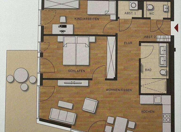 Wohnung zur Miete 1.120 € 3 Zimmer 93,4 m² 1. Geschoss frei ab 01.05.2026 Hohbergweg 19 Lahr Lahr/Schwarzwald 77933