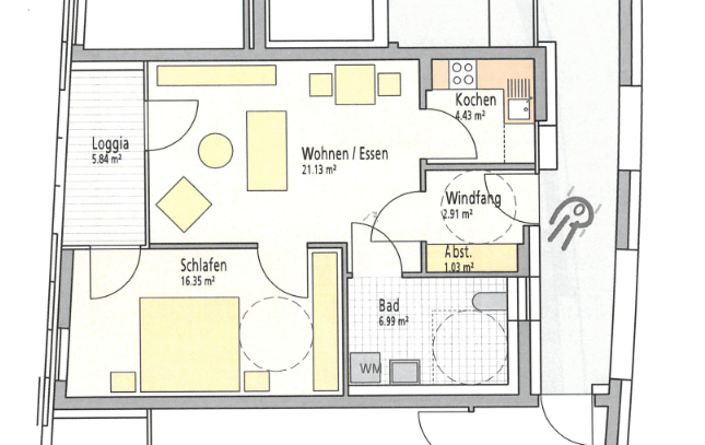 Wohnung zum Kauf 219.000 € 2 Zimmer 55,7 m²<br/>Wohnfläche EG<br/>Geschoss Buckenberg - Stadtviertel 076 Pforzheim 75175