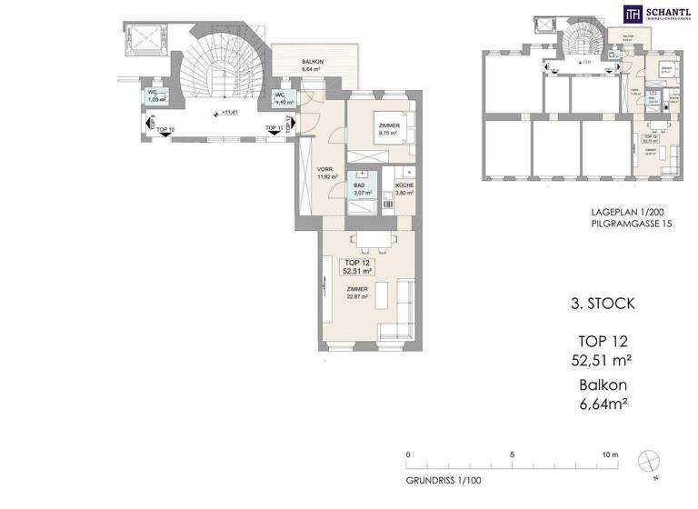 Wohnung zum Kauf - Erstbezug 380.000 € 2 Zimmer 52,5 m² 3. Geschoss Pilgramgasse Wien 1050