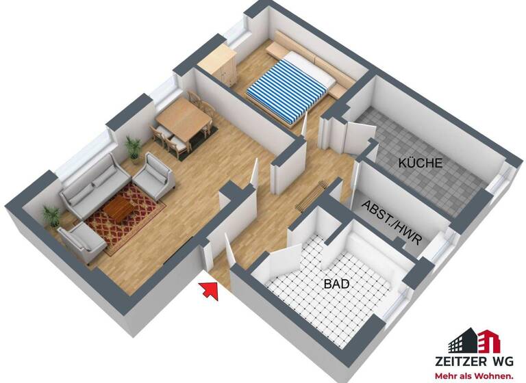 Wohnung zur Miete 390 € 2 Zimmer 75 m² EG frei ab sofort Leipziger Straße 7 Zeitz 06712