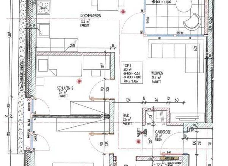 Wohnung zur Miete 1.029 € 3 Zimmer 61,2 m² EG frei ab 01.06.2026 Mühlebacherstraße 34 Dornbirn 6850