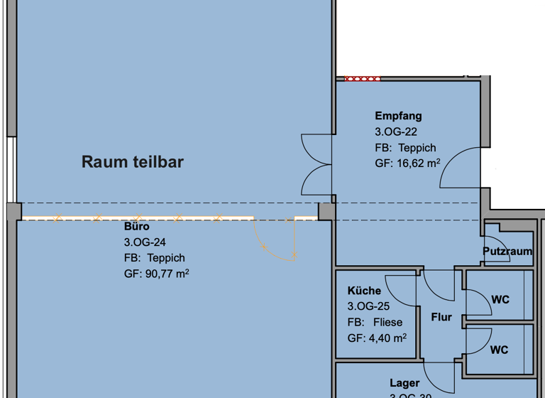 Büro zur Miete provisionsfrei 10,50 € 2 Zimmer 127 m² Bürofläche Grünwalder Weg 13a Unterhaching 82008