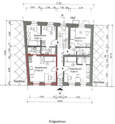 Wohnung zur Miete 350 € 1 Zimmer 22 m²<br/>Wohnfläche EG<br/>Geschoss Friedrich-Wilhelm-Straße 57 Barbara 4 Trier 54290