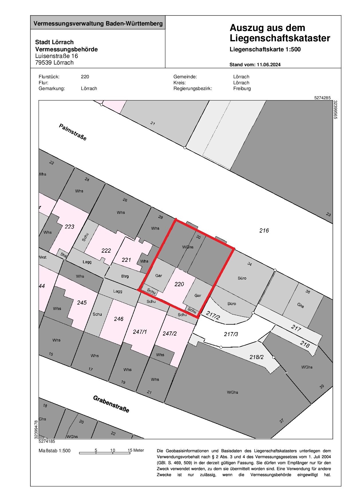 Wohn- und Geschäftshaus zum Kauf als Kapitalanlage geeignet 1.290.000 € 179,6 m²<br/>Fläche 449 m²<br/>Grundstück Palmstrasse 30 Mitte Lörrach 79539