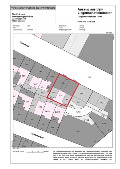 Wohn- und Geschäftshaus zum Kauf als Kapitalanlage geeignet 1.290.000 € 179,6 m² 449 m² Grundstück Palmstrasse 30 Mitte Lörrach 79539