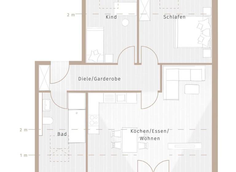 Wohnung zum Kauf - Neubau provisionsfrei 538.000 € 3 Zimmer 64,3 m² 2. Geschoss Parkstraße 15 Anzing 85646