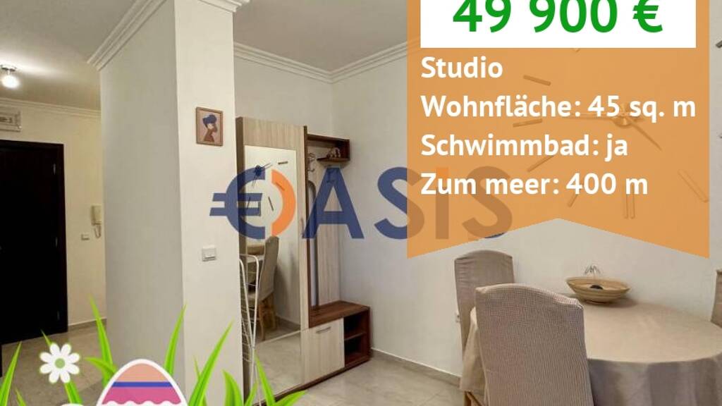 Studio zum Kauf provisionsfrei 49.900 € 1 Zimmer 45 m² 1. Geschoss Saint Vlas 8256