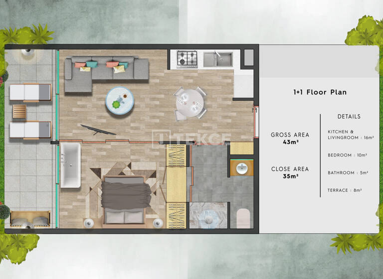 Wohnung zum Kauf 220.000 € 2 Zimmer 43 m² EG Gazimagusa 99640