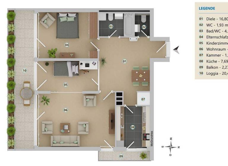 Wohnung zum Kauf 498.000 € 3 Zimmer 96,4 m² 5. Geschoss Thalk.Obersendl.-Forsten-Fürstenr.-Solln München 81477