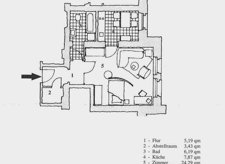 Wohnung zur Miete 450 € 47 m² 1. Geschoss frei ab sofort Lobedanzgang 17 Altstadt Schwerin 19053
