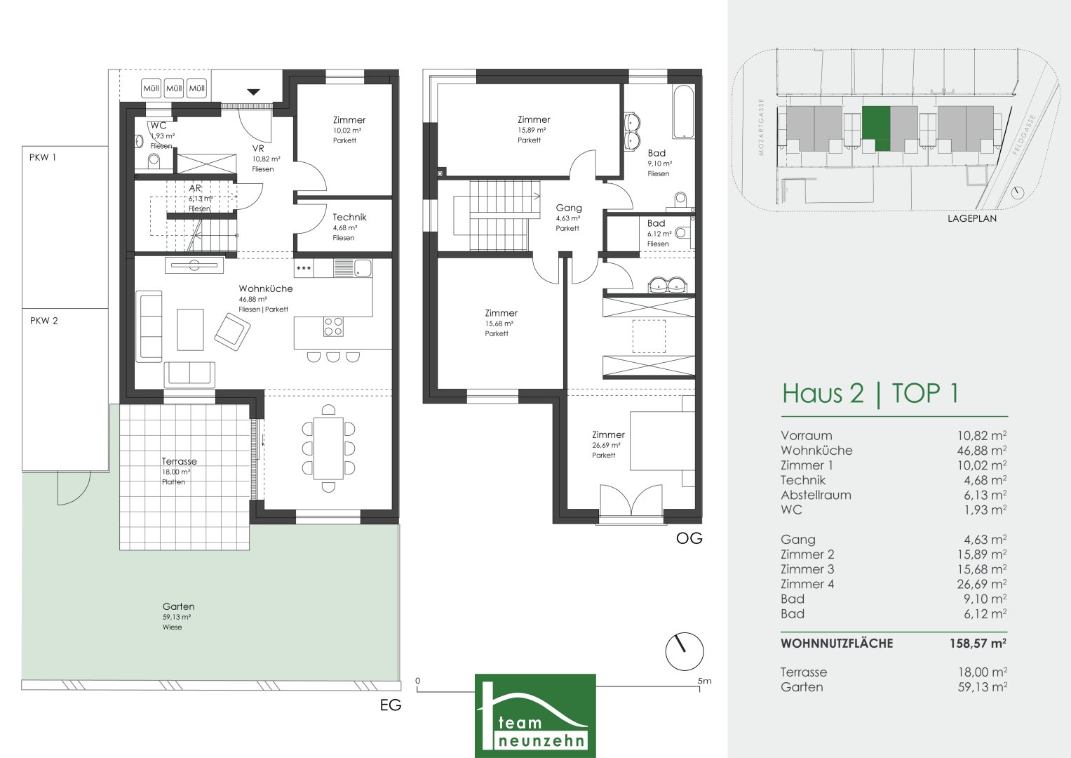 Doppelhaushälfte zum Kauf 560.001 € 5 Zimmer 158 m²<br/>Wohnfläche Mozartgasse 1 Deutsch-Wagram 2232