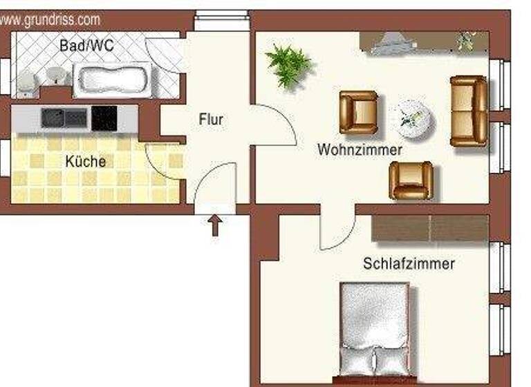 Wohnung zur Miete 311 € 2 Zimmer 46,1 m² 3. Geschoss Hartmannsdorfer Straße 6 Lübben Lübben (Spreewald) 15907