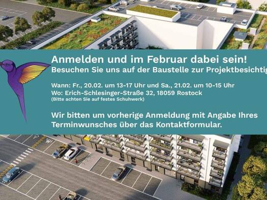 Wohnung zum Kauf - Neubau provisionsfrei 162.648 € 1 Zimmer 23 m² 1. Geschoss Südstadt Rostock / Südstadt 18059