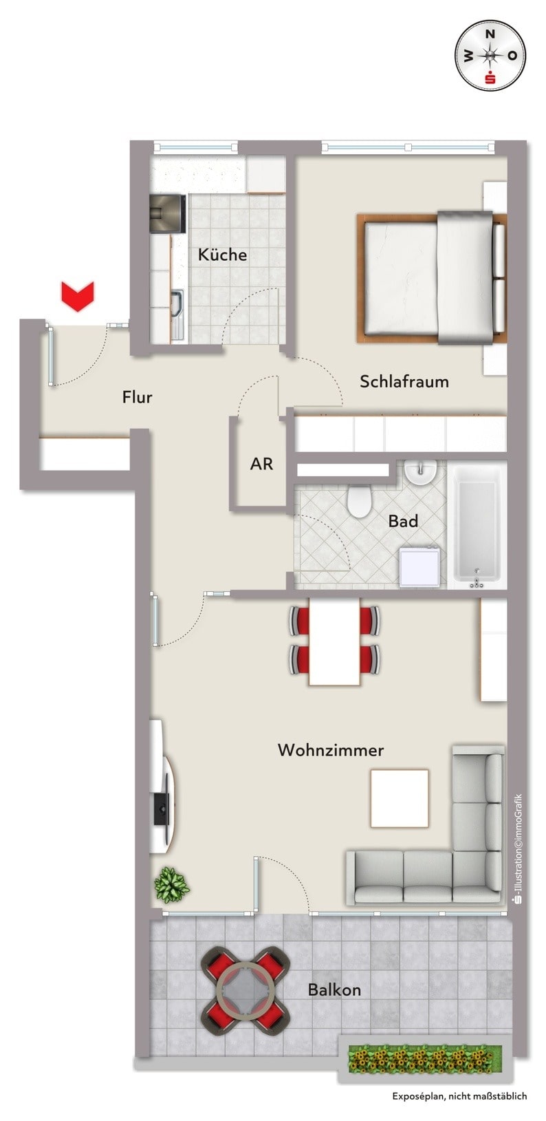 Wohnung zum Kauf 249.000 € 2 Zimmer 63 m²<br/>Wohnfläche 4.<br/>Geschoss ab sofort<br/>Verfügbarkeit Langwasser - Nordwest Nürnberg 90471