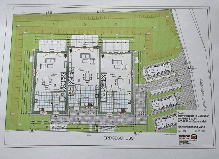 Reihenendhaus zum Kauf - Erstbezug provisionsfrei 995.000 € 5 Zimmer 157 m² 257 m² Grundstück Alsfelder Straße 14 Seckbach Frankfurt -Seckbach 60388