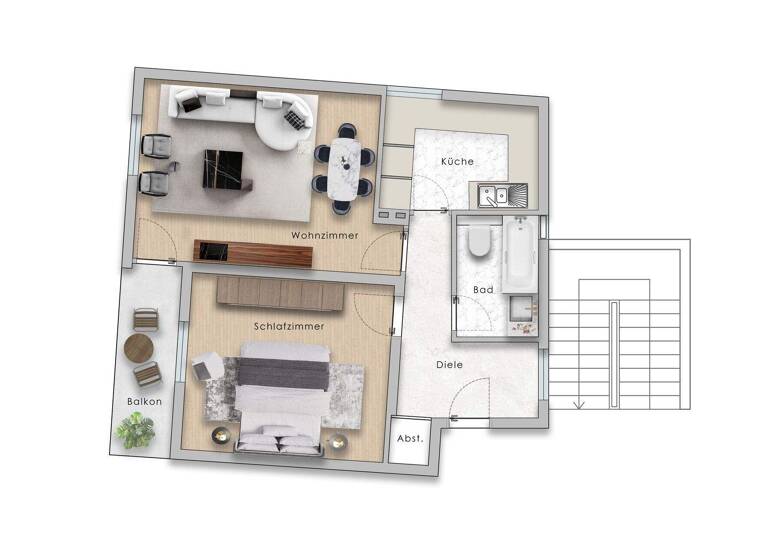Wohnung zum Kauf 82.900 € 2 Zimmer 50 m² 4. Geschoss Gerlingsen Iserlohn 58638
