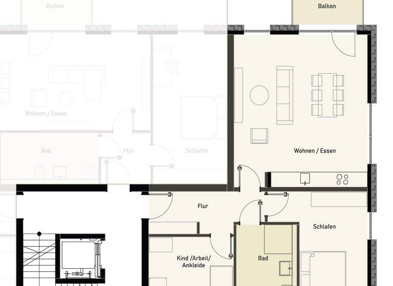 Wohnung zur Miete - Erstbezug 1.144 € 3 Zimmer 84,8 m² Geschoss 1/1 frei ab 01.05.2026 Neumarkter Straße 24 Atter Osnabrück 49076
