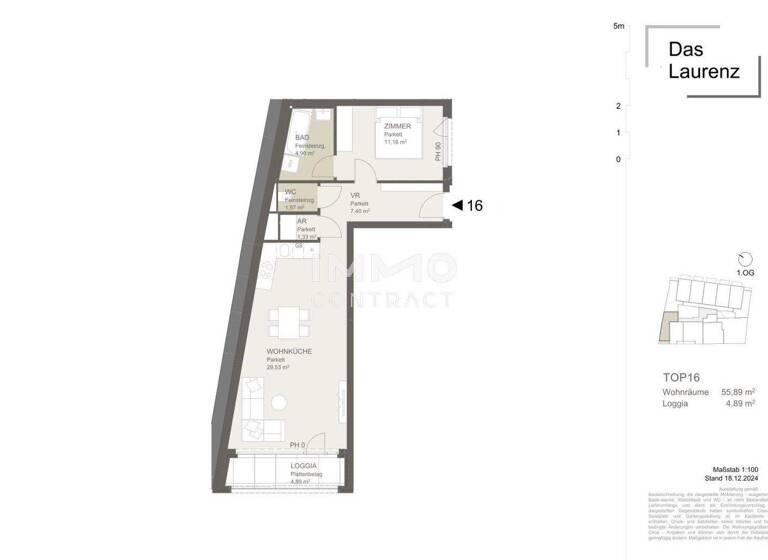 Wohnung zur Miete - Erstbezug 867 € 2 Zimmer 55,9 m² Wien 1110