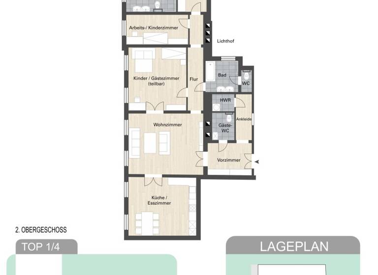 Wohnung zum Kauf 1.395.000 € 5 Zimmer 161,6 m² 2. Geschoss Wien 1090