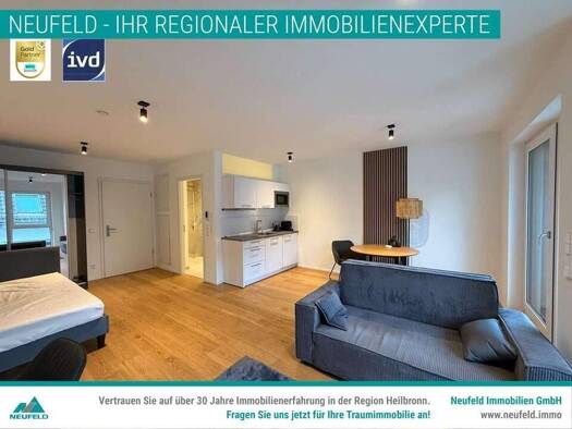 Studio zur Miete 819 € 1 Zimmer 41,3 m² EG frei ab sofort Heilbronn 74072