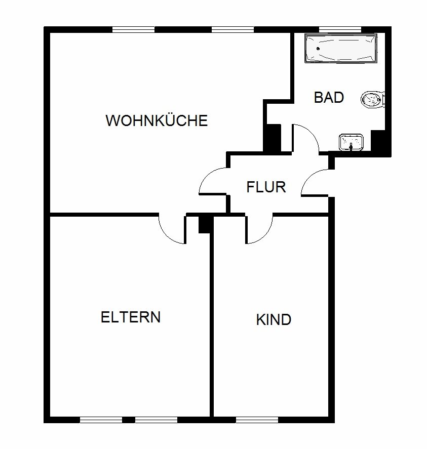 Wohnung zur Miete 379 € 2 Zimmer 51,5 m²<br/>Wohnfläche EG<br/>Geschoss 24.01.2025<br/>Verfügbarkeit Husemannstraße 28 Paschenberg Herten 45699